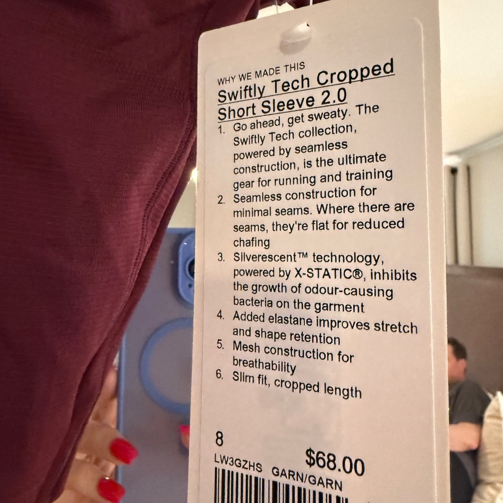 Lululemon swiftly tech cropped short sleeve 2.0 - Picture 3 of 3